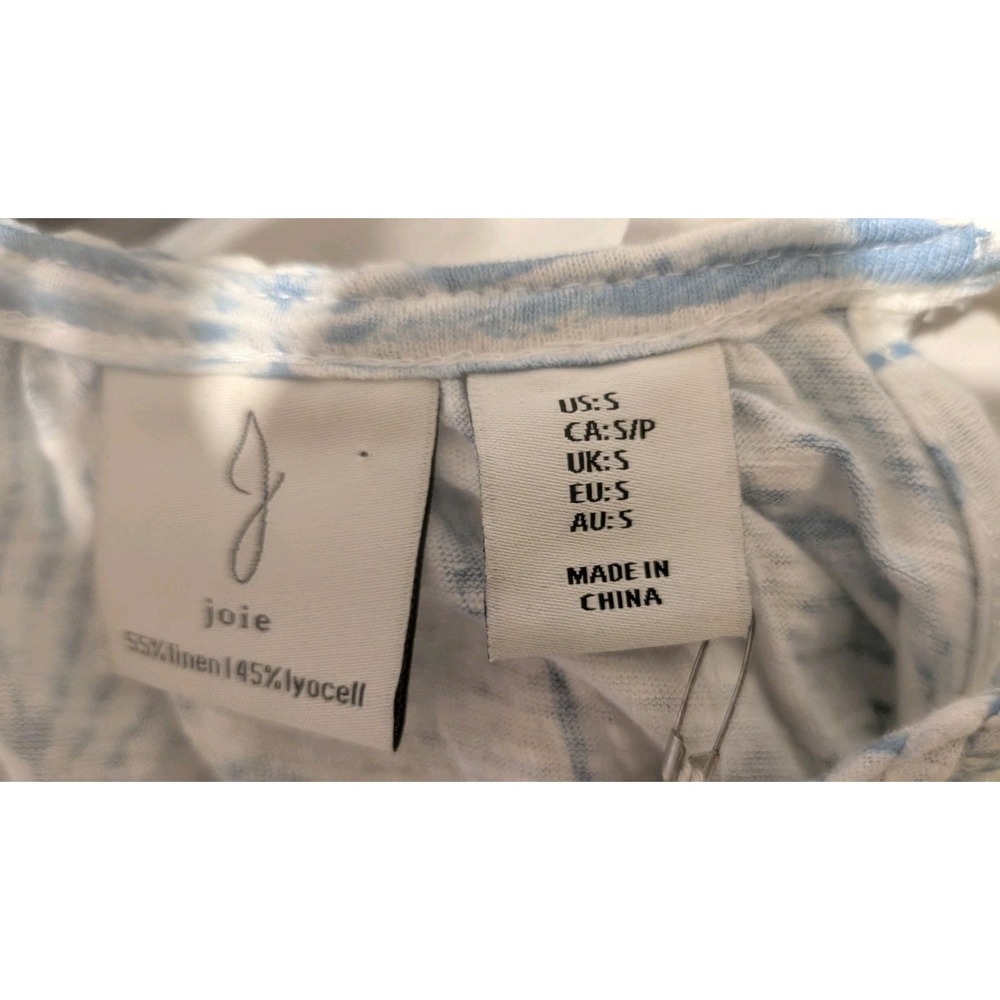 NEW Joie Linen Blend Tank Top Blue White Coastal Beach Vacation Small Breezy - Picture 4 of 4